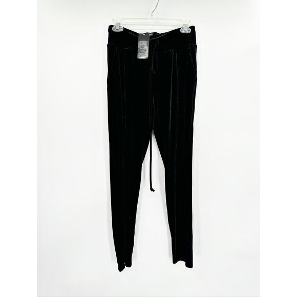Commando Black Velvet Drawstring Jogger Pants Size XS NWT - Picture 2 of 4